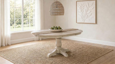 Orrison Oval 62" Pedestal Table w/Extension - Whitewash