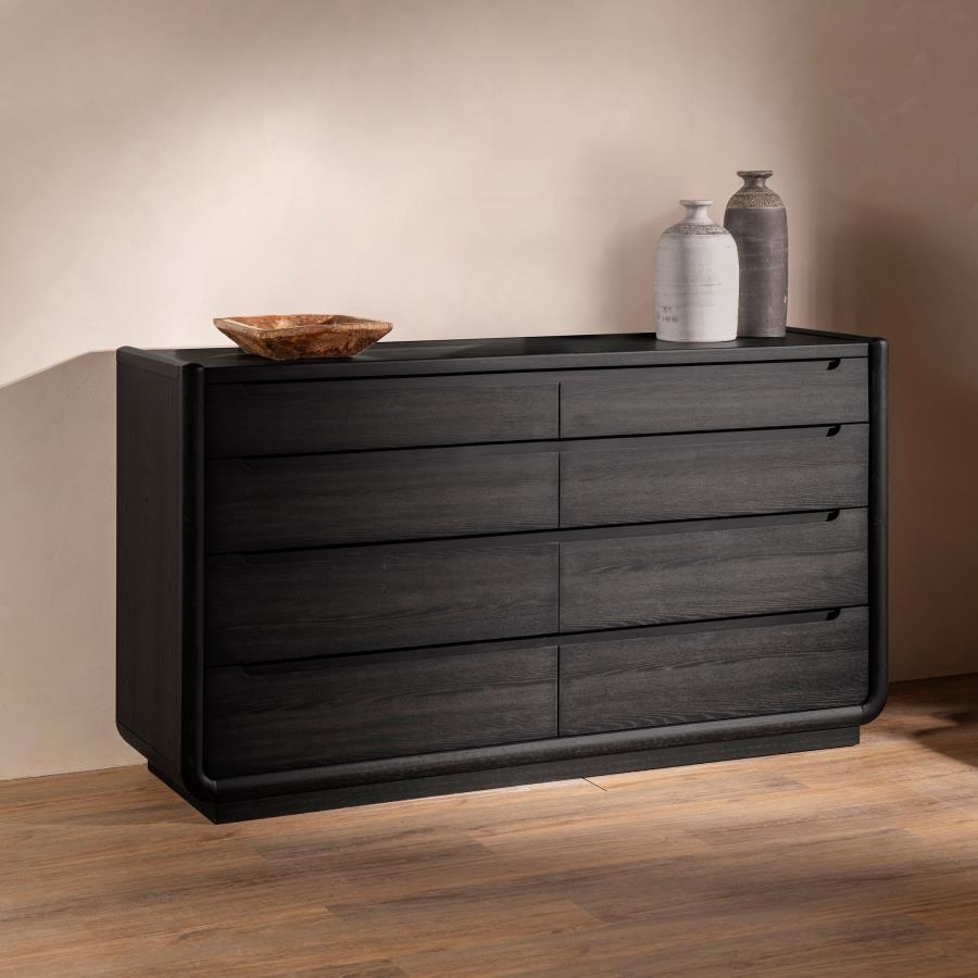 matte black dresser Leandro 8-Drawer Bedroom Dresser Cabinet