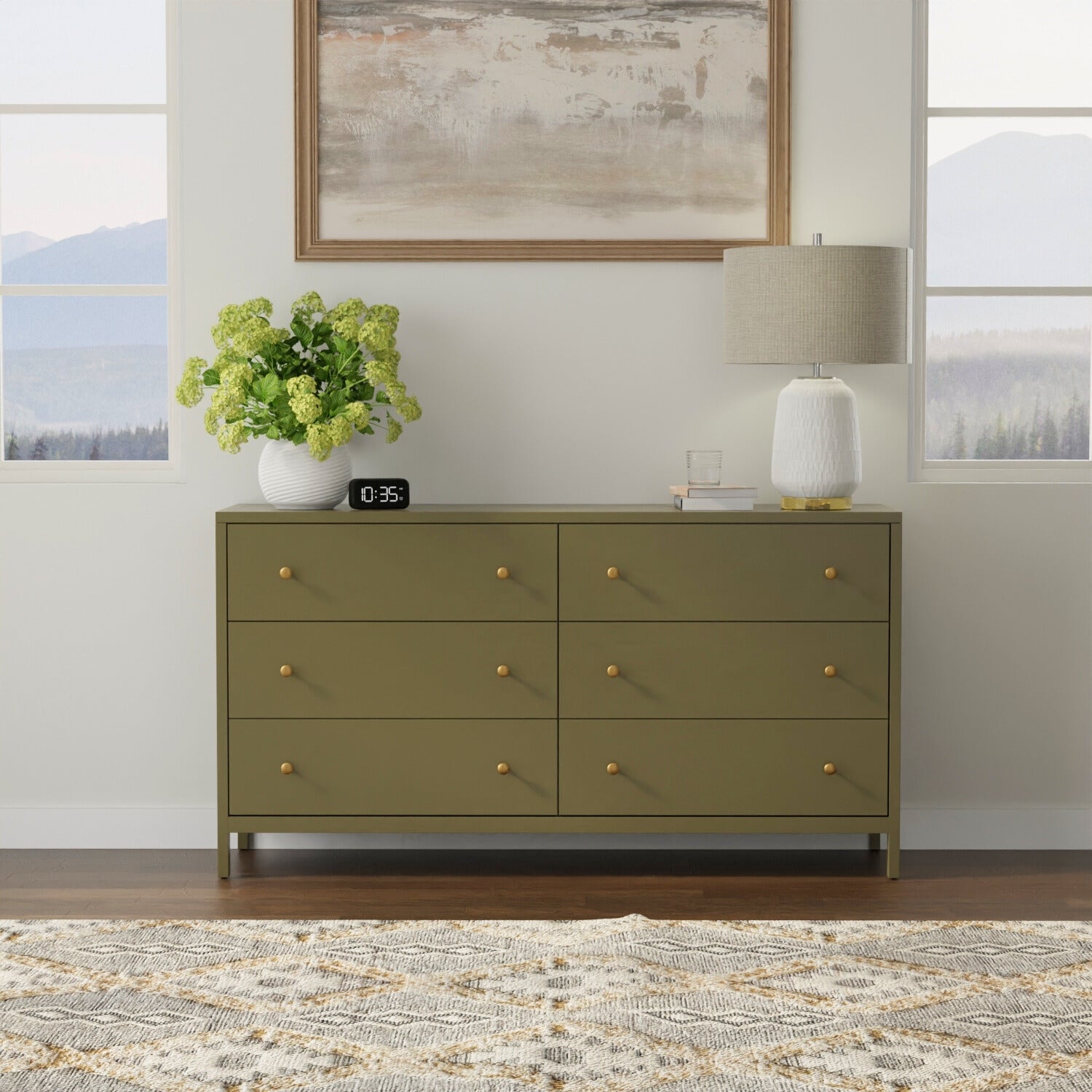 Alpine Furniture Avery Olive Green Dresser Alpine Furniture Avery Olive Green Dresser