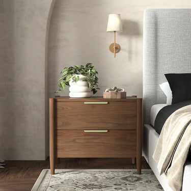 Sinclair Two Drawer Nightstand - Walnut