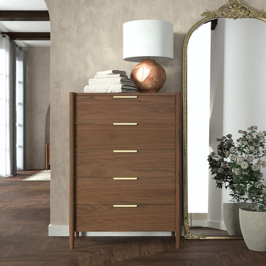 Sinclair Five Drawer Chest - Walnut