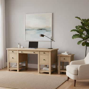 Emilia Double Pedestal Desk - Natural