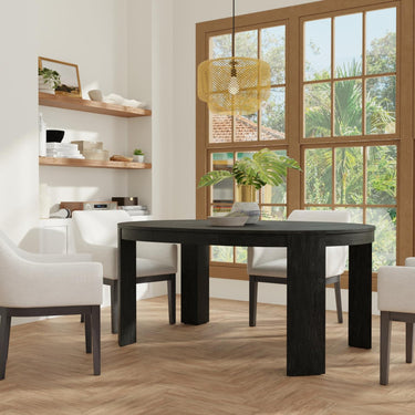 Carter 48" Round Extension Dining Table - Black