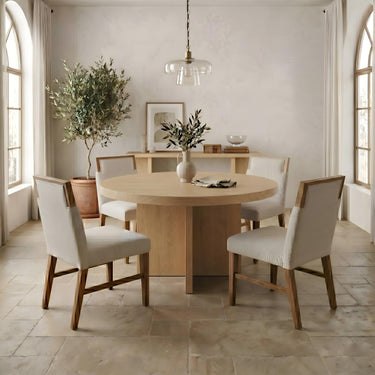Donte 54" Round Dining Table - Natural Oak