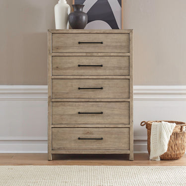 Proximity Place Five Drawer Chest - Barley Buff
