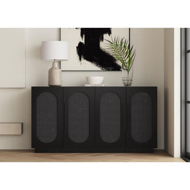 Bahama Breeze Rattan Door Sideboard - Black