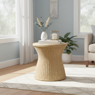 Solaris Round Wicker End Table - Natural