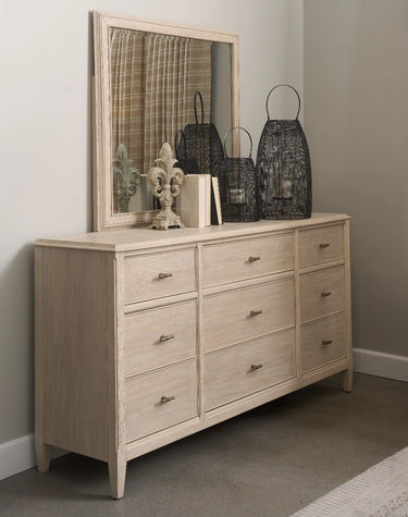 Carmella Nine Drawer Dresser - Pebble Oak
