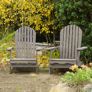 Solid Wood Folding Adirondack Chair - Gray
